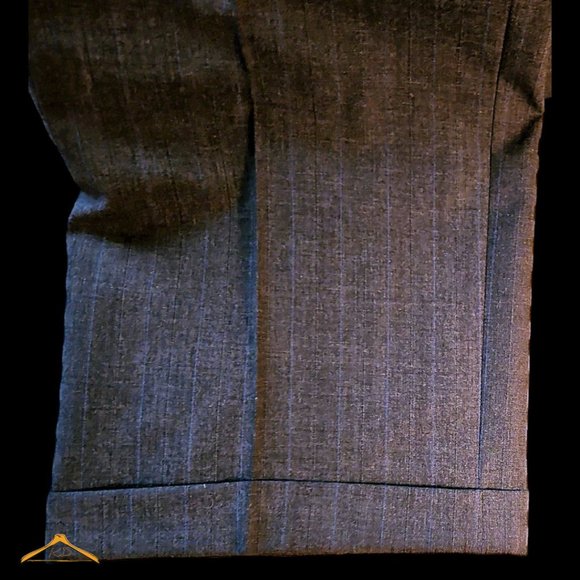 Stafford Washable Wool Suit - 50R/44, Gray w/Blue Pinstripes, NWT - Picture 12 of 14